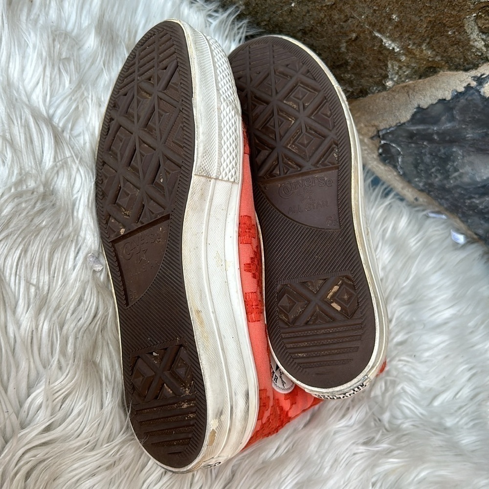 Converse Chuck Taylor Tonal Embroidery Lift Platform Orange Size 8.5 - Picture 8 of 8